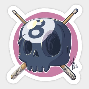 Skull Eight Ball Sticker